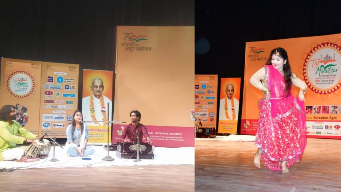 Under the Taj Mahotsav, after two years, cultural programs were held in Sursadan, people danced on song-music-dance