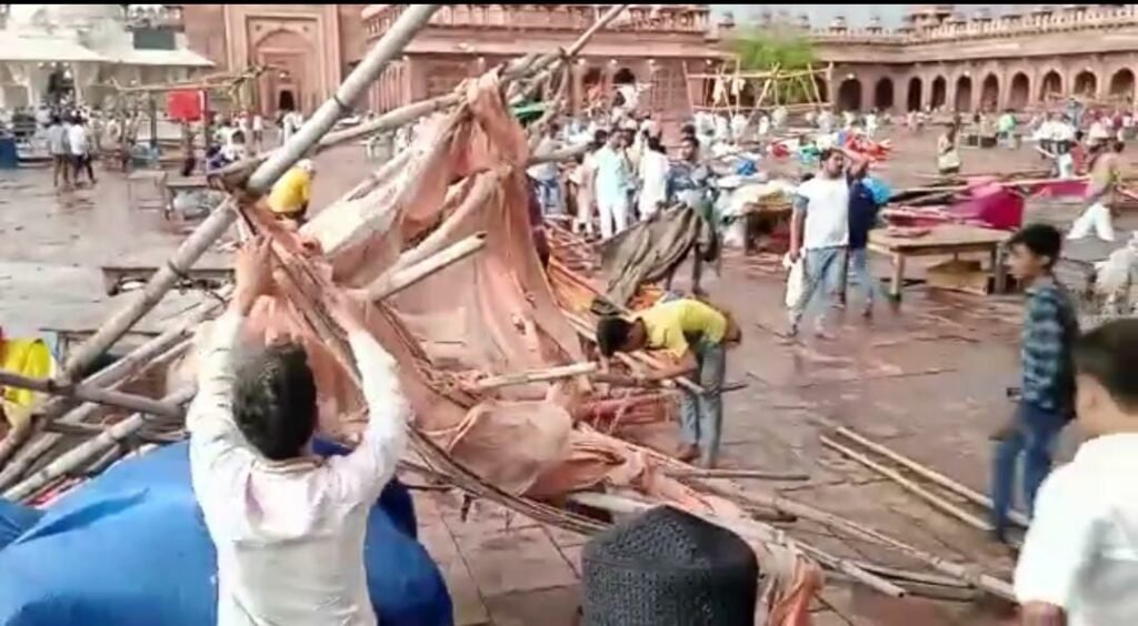 Normal life was disturbed due to strong storm, people survived in many places, hoarding-trees fell