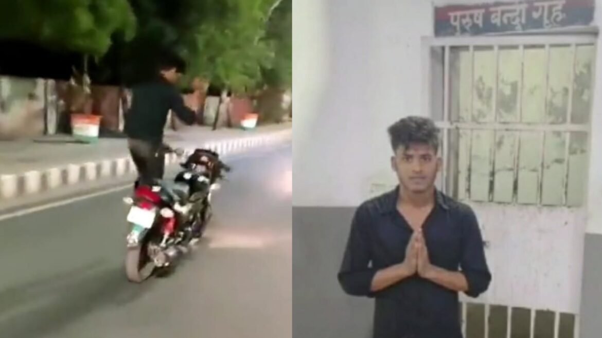 Video of a young man doing stunts on a bike on MG Road went viral, the police took action and caught their ears
